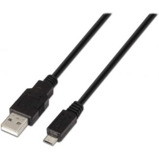 Cable USB 2.0 Aisens A101-0027/ USB Macho - MicroUSB Macho/ 480Mbps/ 80cm/ Negro