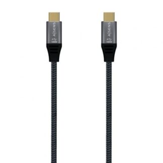 Cable USB 3.2 Tipo-C Aisens A107-0670 20GBPS 100W/ USB Tipo-C Macho - USB Tipo-C Macho/ Hasta 100W/ 20Gbps/ 60cm/ Gris