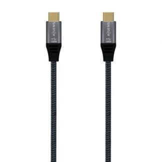 Cable USB 3.2 Tipo-C Aisens A107-0671 20GBPS 100W/ USB Tipo-C Macho - USB Tipo-C Macho/ Hasta 100W/ 20Gbps/ 1m/ Gris
