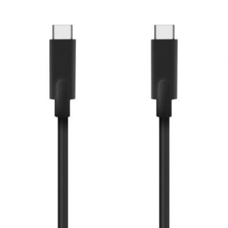 Cable USB 3.2 Tipo-C Aisens A107-0705 10GBPS 5A 100W/ USB Tipo-C Macho - USB Tipo-C Macho/ Hasta 100W/ 10Gbps/ 3m/ Negro