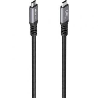 Cable USB 3.2 Tipo-C Aisens A107-0989/ USB Tipo-C Macho - USB Tipo-C Macho/ Hasta 100W/ 10Gbps/ 4m/ Negro