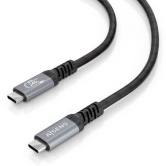 Cable USB 4.0 Tipo-C Aisens A156-0995/ USB Tipo-C Macho - USB Tipo-C Macho/ Hasta 240W/ 40Gbps/ 1.5m/ Negro