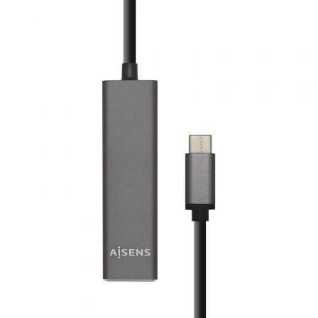 Hub USB Tipo-C Aisens A109-0403/ 4xUSB/ Gris