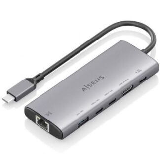 Docking USB Tipo-C Aisens ASUC-6P030-GR/ 1xHDMI 4K/ 1xUSB/ 2xUSB Tipo-C/ 1xRJ45/ 1xUSB Tipo-C PD/ Gris