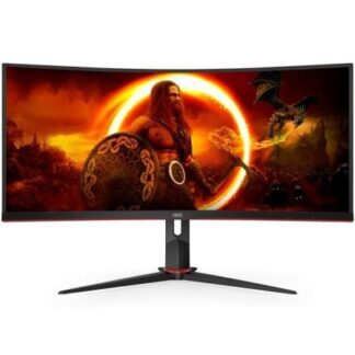 Monitor Gaming Ultrapanorámico Curvo AOC CU34G2XP/BK 34"/ WQHD/ 1ms/ 180Hz/ VA/ Negro
