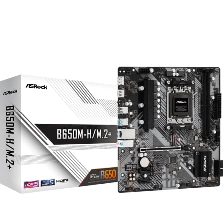 Placa Base Asrock B650M-H/M.2+/ DDR5/ PCIe 4.0/ Socket AM5/ Micro ATX