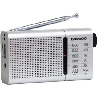 Radio Portátil Daewoo DW1037/ a Pilas/ Plateada