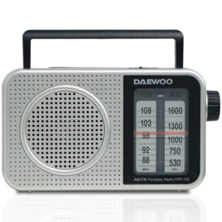 Radio Portátil Daewoo DW1125/ a Pilas/ Gris Metalizado