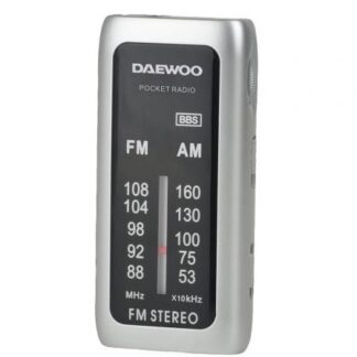 Radio Portátil Daewoo DW1129/ a Pilas/ Plata