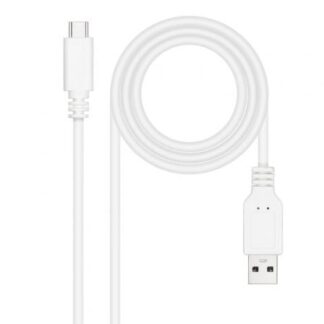 Cable USB 2.0 Nanocable 10.01.2101-W/ USB Tipo-C Macho - USB Macho/ 480Mbps/ 1m/ Blanco