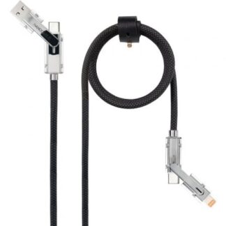 Cable USB 2.0 Tipo-C Nanocable 10.01.2602/ USB Tipo-C Macho + USB Macho - USB Tipo-C Macho + Lightning Macho/ Hasta 27W/ 480Mbps/ 2m/ Negro