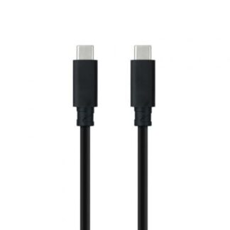 Cable USB 3.1 Tipo-C Nanocable 10.01.4101-L150/ USB Tipo-C Macho - USB Tipo-C Macho/ Hasta 100W/ 10Gbps/ 1.5m/ Negro