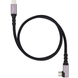 Cable USB 3.2 Tipo-C Acodado Nanocable 10.01.4703/ USB Tipo-C Macho - USB Tipo-C Macho/ Hasta 100W/ 10Gbps/ 3m/ Negro