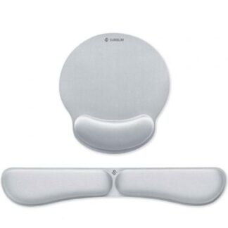 Pack de Reposamuñecas y Alfombrilla Ergonómica Subblim Ergo MemoryFlex/ Plateadas