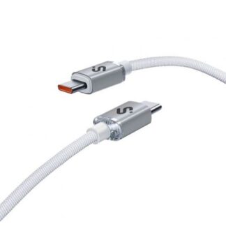 Cable USB 2.0 Tipo-C Subblim Optimus/ USB Tipo-C Macho - USB Tipo-C Macho/ Hasta 60W/ 480Mbps/ 2m/ Blanco