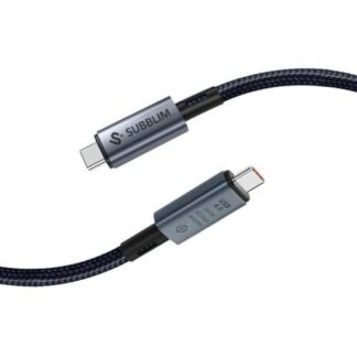 Cable USB 4.0 Tipo-C Subblim Cable High/ USB Tipo-C Macho - USB Tipo-C Macho/ Hasta 240W/ 40Gbps 1.5m/ Negro