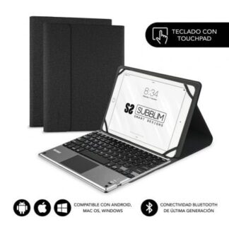 Funda con Teclado Subblim Keytab Pro Bluetooth Touchpad para Tablets de 9.6"-10.8"/ Negra