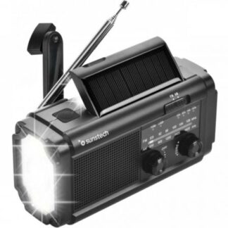 Radio Portátil Sunstech RPE25/ con Batería/ Linterna/ Negra