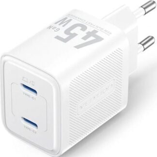 Cargador de Pared GaN Vention FEFW0-EU/ 2xUSB Tipo-C/ 45W