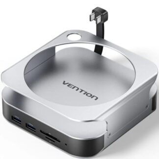 Docking para Mac Mini USB Tipo-C Vention THIHAG/ Ranura SSD M.2/ 4xUSB/ 1xUSB Tipo-C/ 1xDisplayPort 4K/ 1xLector Tarjetas/ 1xJack 3.5mm